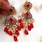 Mah e Nur Royal Pearl & Crystals Earrings - ER-85
