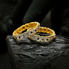 Crystal Craze Bangles - (BN-10) Chikoo