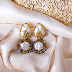 Zaynur Royale Emerald Pearl Earrings - ER-98