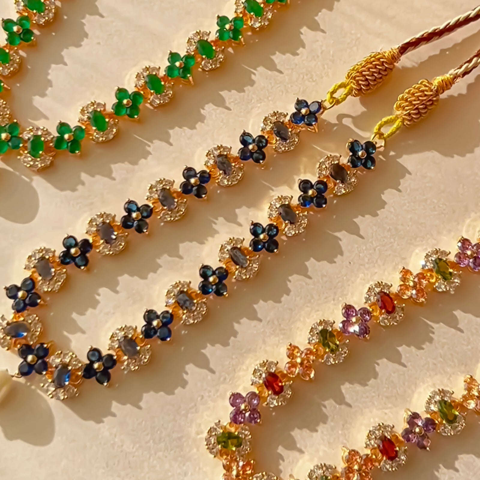 Khushbu Graceful Garden Necklace Set - S-51 Chikoo