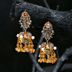 Round Radiance Jhumki - (JK-20) Chikoo