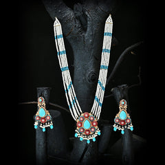 Whispering Pearls Mala & Earrings (S-32)