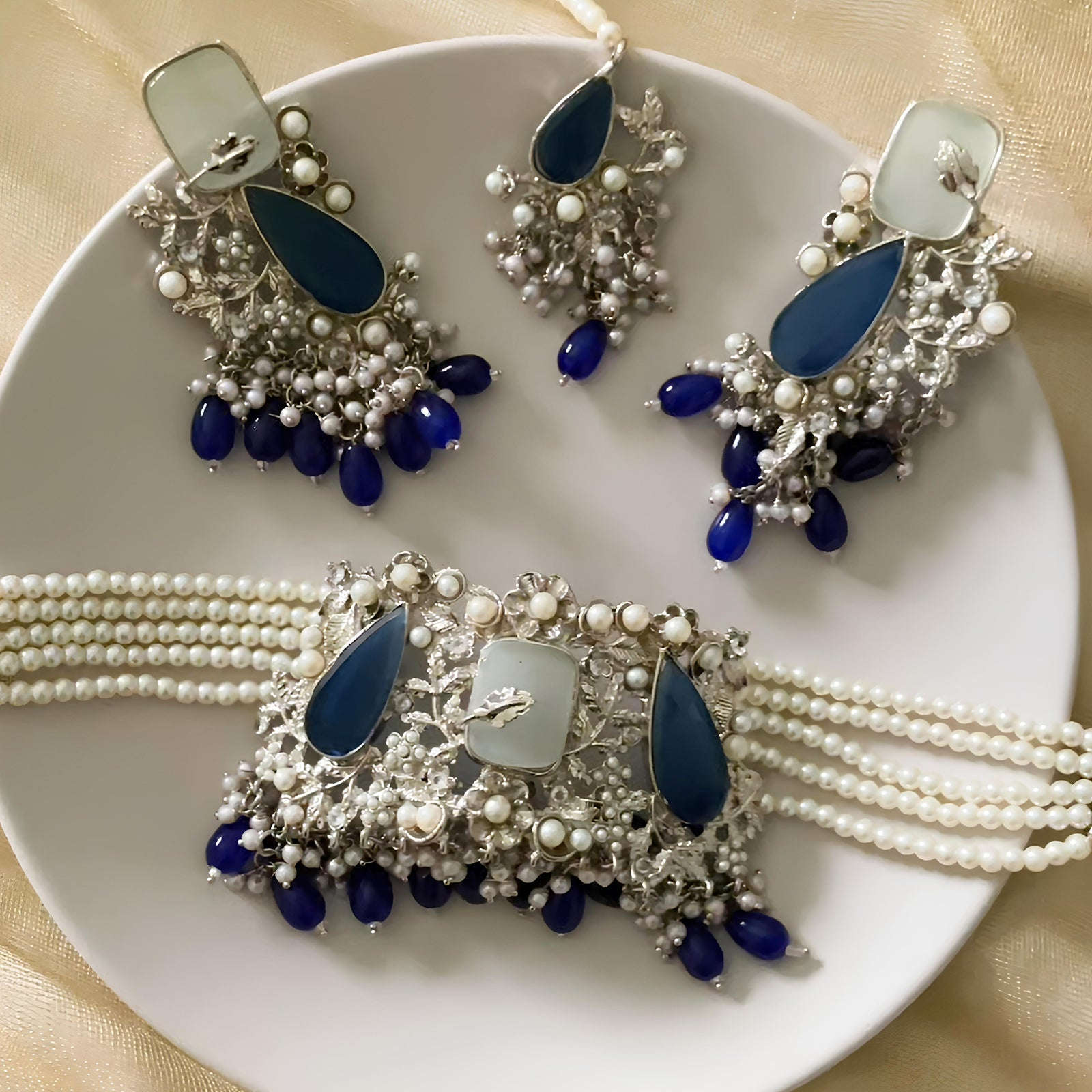Emerald Pearl Enchantment Choker Set - (CS-08) Chikoo