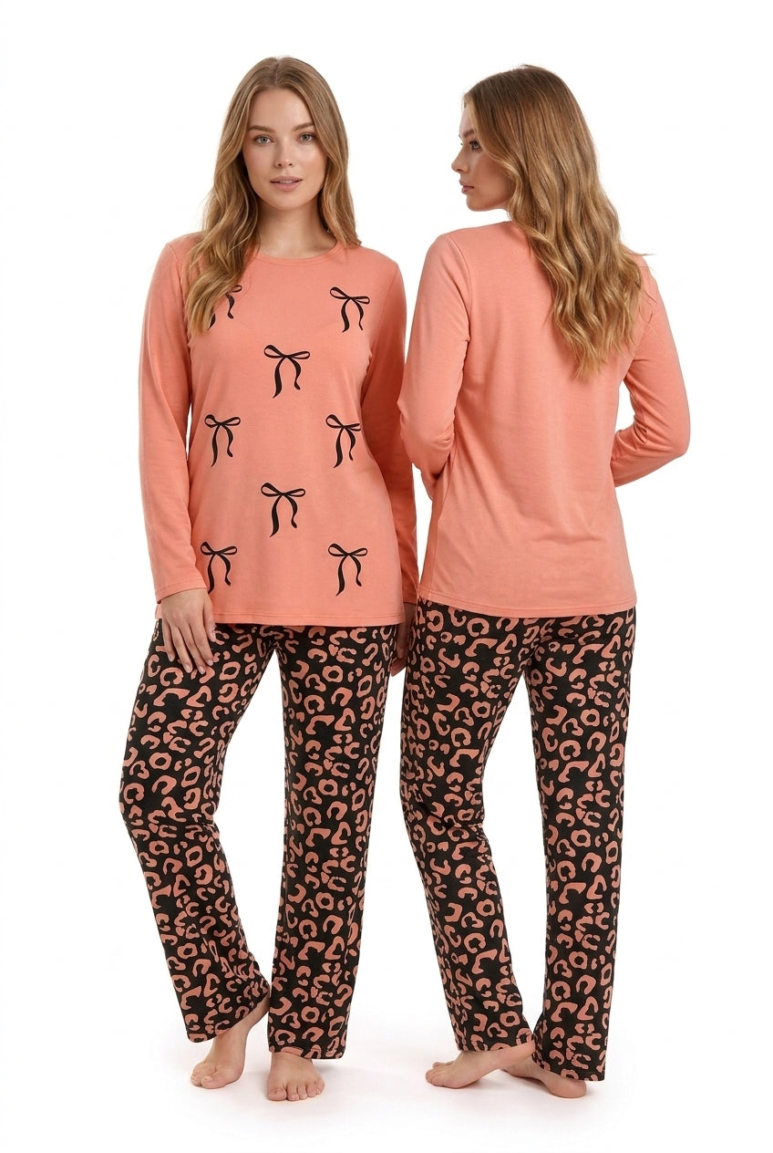 Women's "Coquette Kitty" Leopard Lounge Set 🎀🐆 (CNS-046)