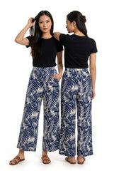 Women Tropical Leaf Wide Leg Pants Set 🌿✨ (CNS-041)