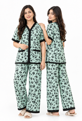 Women's Mint Garden Pajama Set Fresh & Timeless 🌿🖤 (CNS-081)