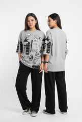 Women Doodle Art Oversized PJs Set 🎨✨