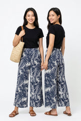 Women Tropical Leaf Wide Leg Pants Set 🌿✨