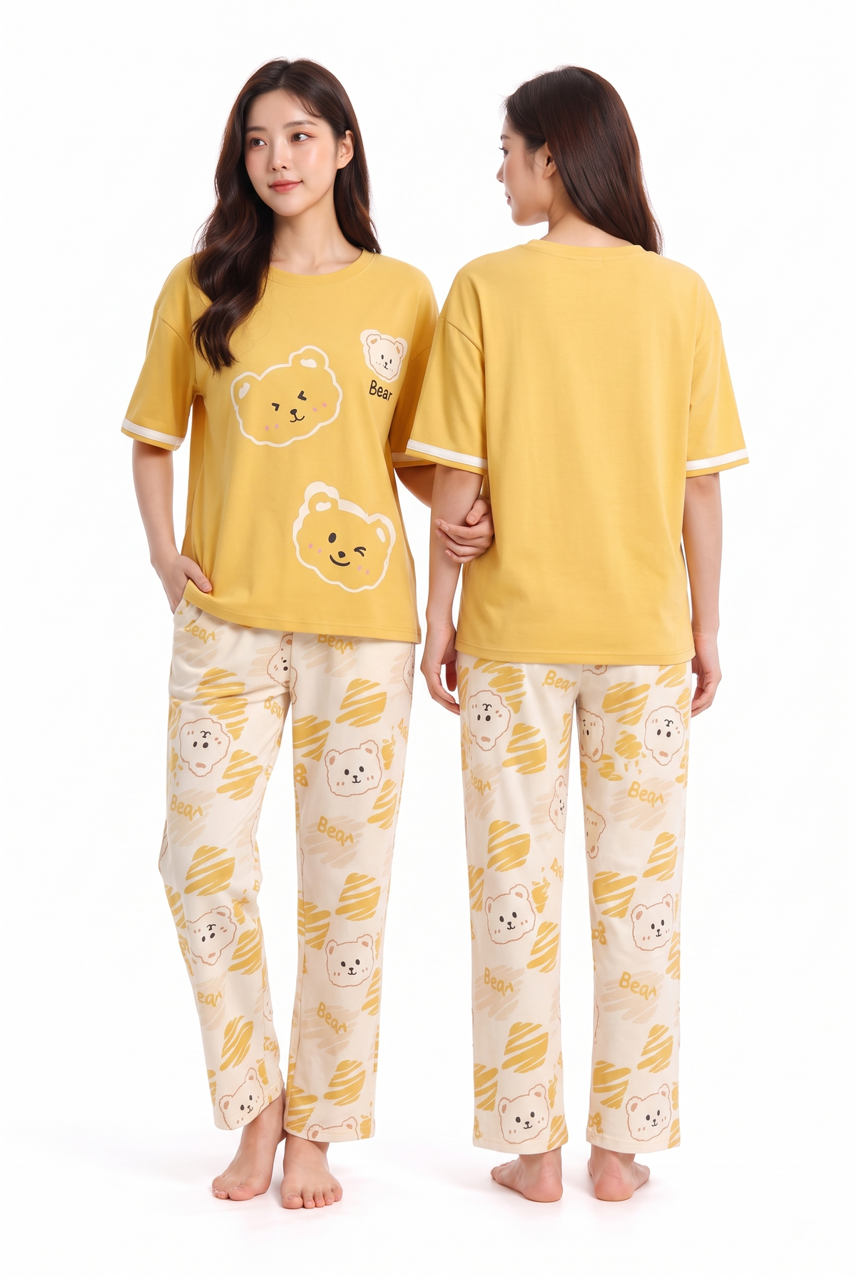 Women's Golden Bear Pajama Set Warm & Comforting 💛🧸 (CNS-066)
