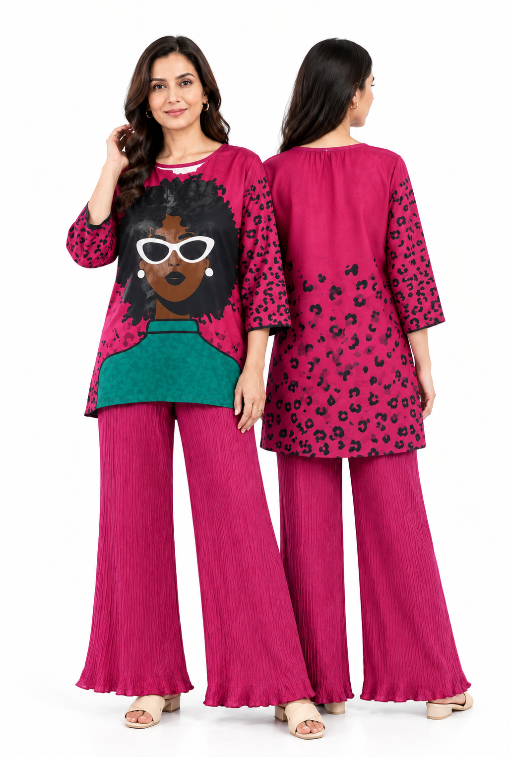 Women's Leopard Spirit Pajama Set Vibrant & Fearless 🔥💚 (CNS-075)
