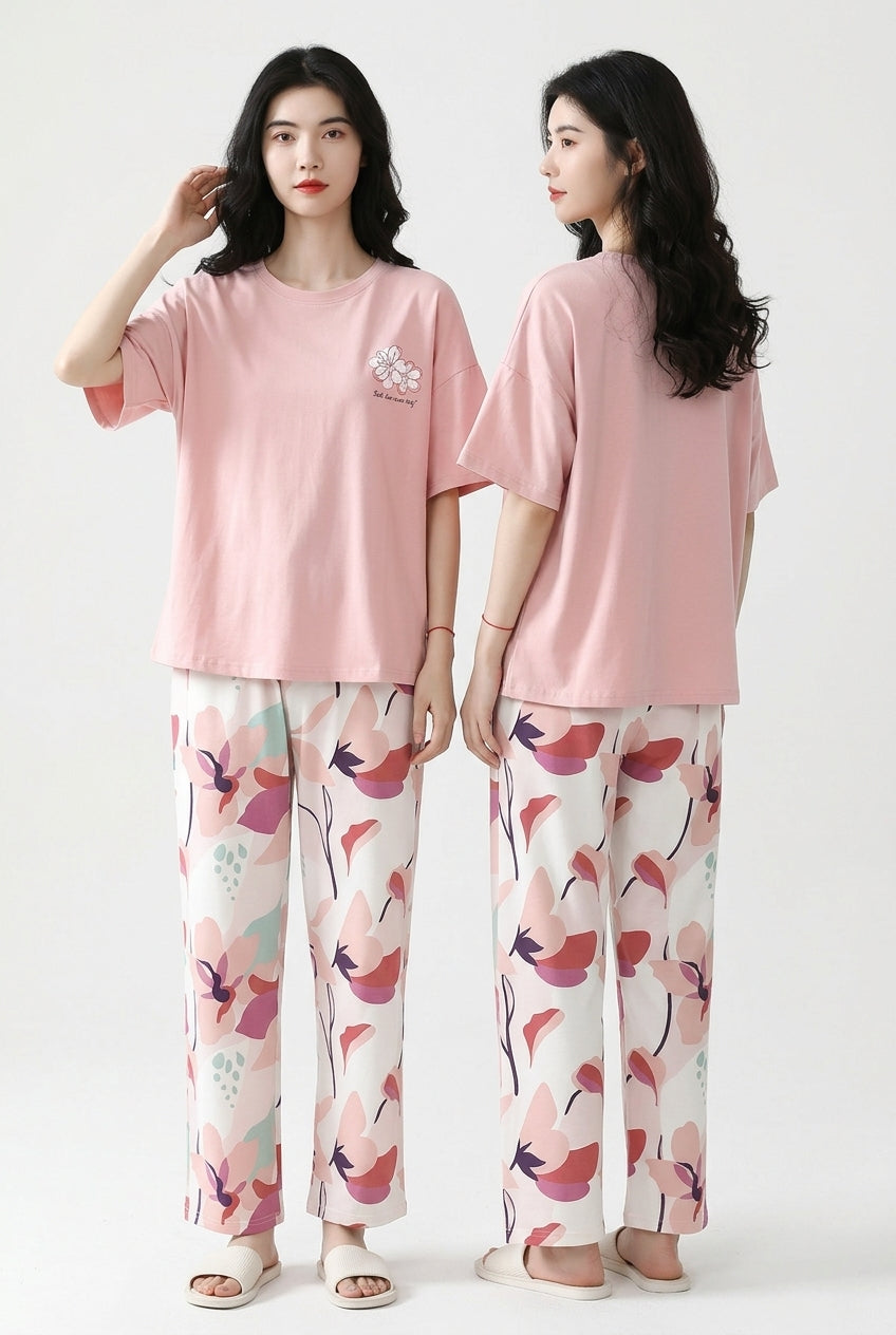 Women's Floral Pocket PJs Set 🌸✨