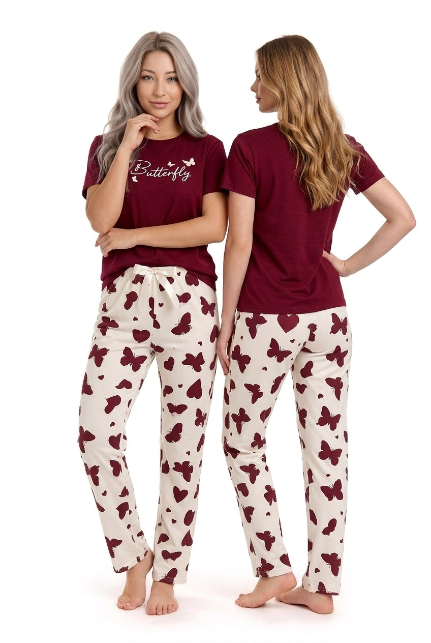 Women Butterfly Matching Nightwear Set 🦋 (CNS-042)