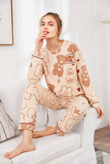 Women's Let Me Sleep Teddy Bear All-Over Pajama Set 🐻💤 (CNS-018)