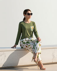 Women's Botanical Floral Pocket PJs Set 🌿🌸