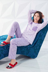 Women's Dreamy Bear Minimalist Print Pajama Set 💜✨ (CNS-007)