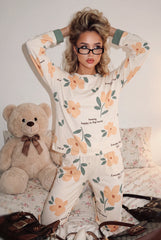 Women's Happy Flop Hours Botanical Garden Pajama Set 🧡🌼 (CNS-021)