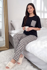 Women's Classic Gingham Pajama Set Crisp & Timeless ⬜⬛ (CNS-050)