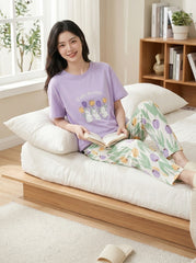 Women's Cute Bunny Tulip PJs Set 🐰🌷