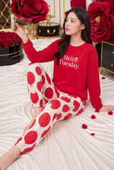 Women's Hello Tuesday Apple Orchard Pajama Set 🍎❤️ (CNS-009)
