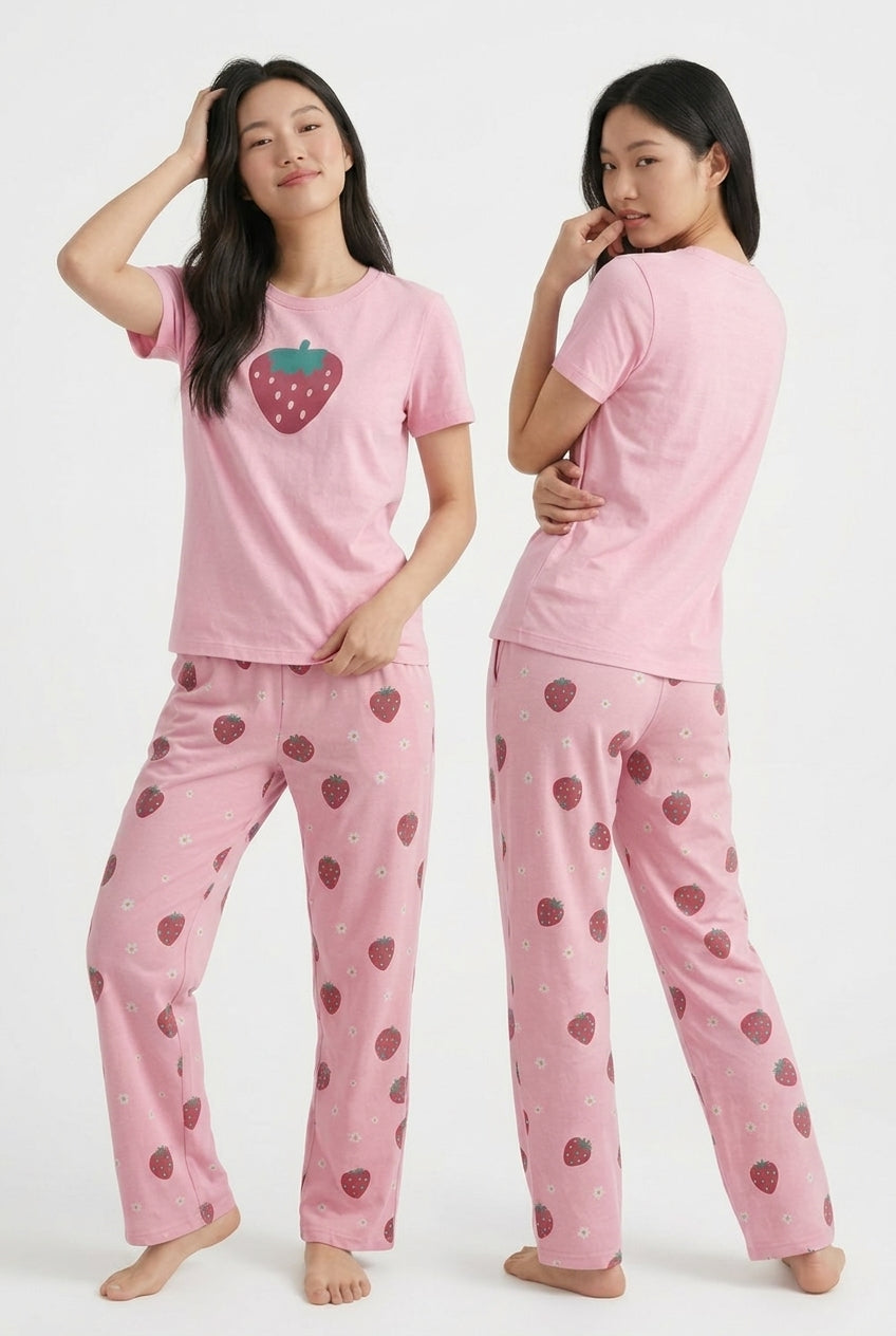 Women's "Berry Sweet" PJ Set 🍓🌼 | Soft Girl Aesthetic