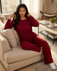 Women's "Lazy Luxe" Oversized Lounge Set ✨ | Monochrome Wide-Leg Co-ord