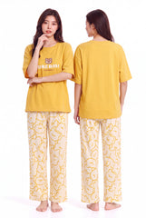 Women's Dream Bears Golden Hour Cozy Pajama Set 💛🐻 (CNS-022)