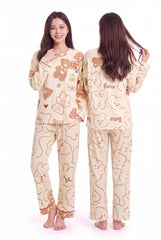 Women's Let Me Sleep Teddy Bear All-Over Pajama Set 🐻💤 (CNS-018)