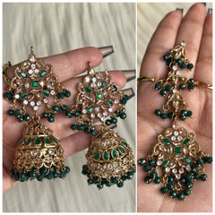 Hania Majesty Jhumkay + Teeka  Set2- CHE-72