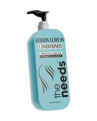 Keratin Leave-In Conditioner – Infusion of Hydrolyzed Keratin+Collagen+Elastin+ Vitamin E | Protein Treatment for Frizzy, Dry, Damaged & Color-Treated Hair | Nourishes+Adds Shine+Tames Frizz+Deeply Hydrates+Softens | Formaldehyde, Paraben & Sulphate Free.