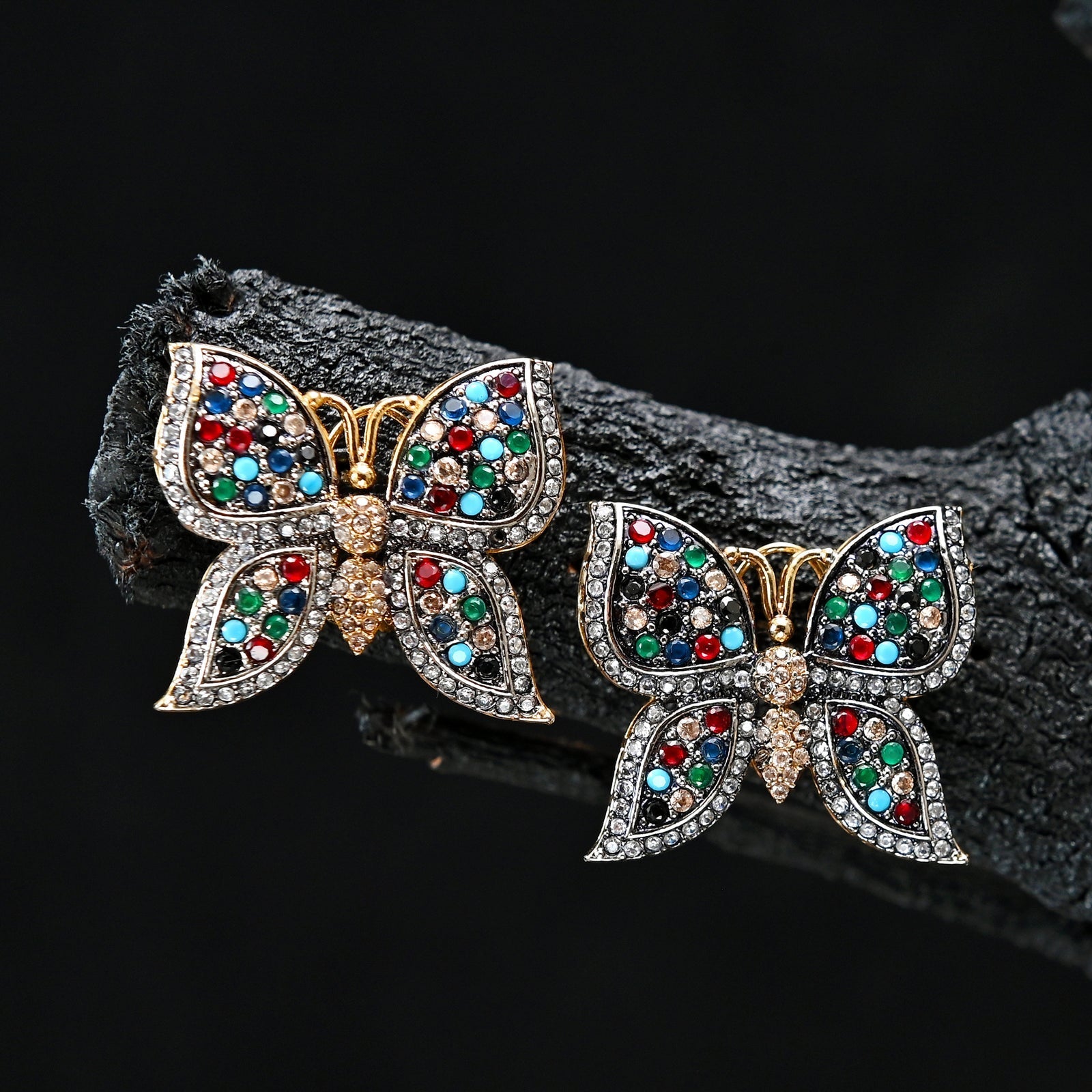 Emerald Butterfly Earrings - (ER-53)