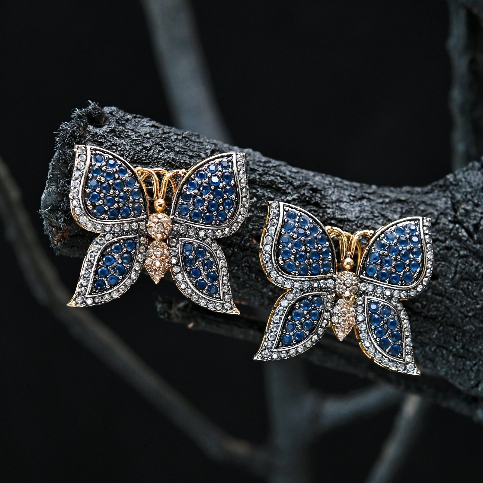 Emerald Butterfly Earrings - (ER-53)