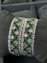 Mayuri Green Stones Bangles- Chi-47