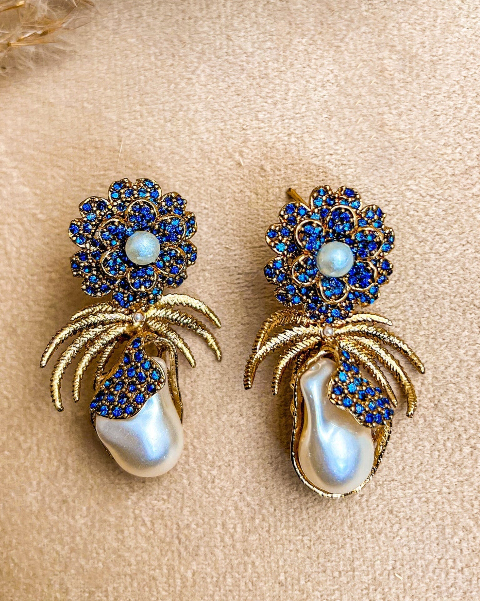 Mushk e Moti Flower Pearl Earrings - ER-93