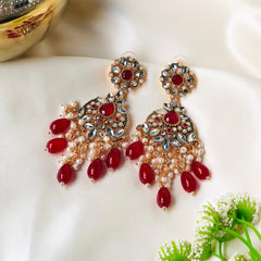Mah e Nur Royal Pearl & Crystals Earrings - ER-85