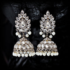 Moonlit Crystal Jhumke -(JK-03)