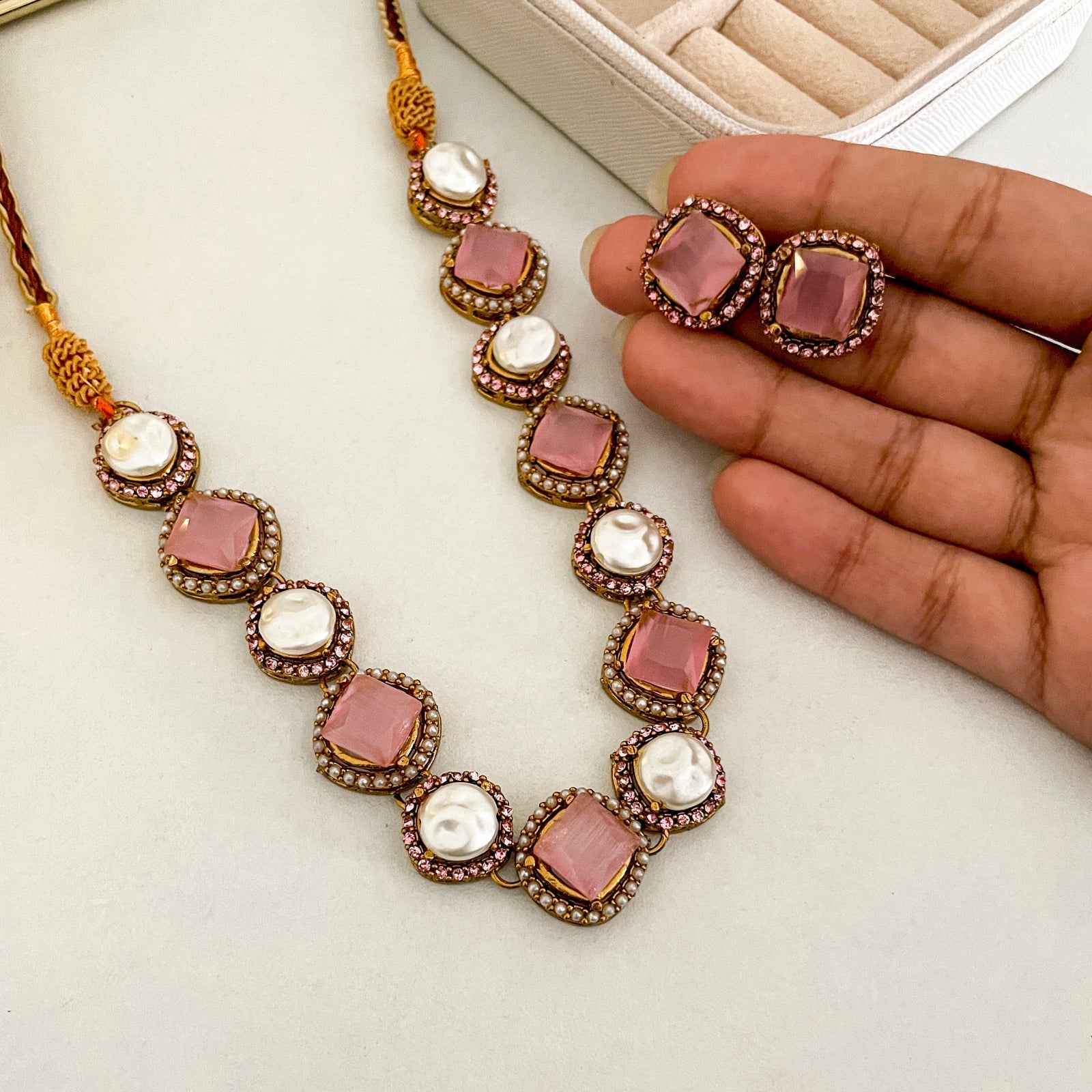 Nur-e-Heer Noir Charm Necklace Set - S-59