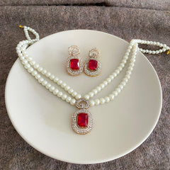 Dur e Husun Pearl & Emerald Grandeur Necklace Set - S-52